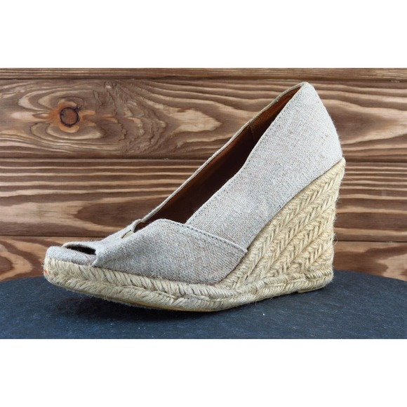 Sonoma Sz 6 M Beige Open Toe‎ Wedge Synthetic 108751 - Picture 1 of 8